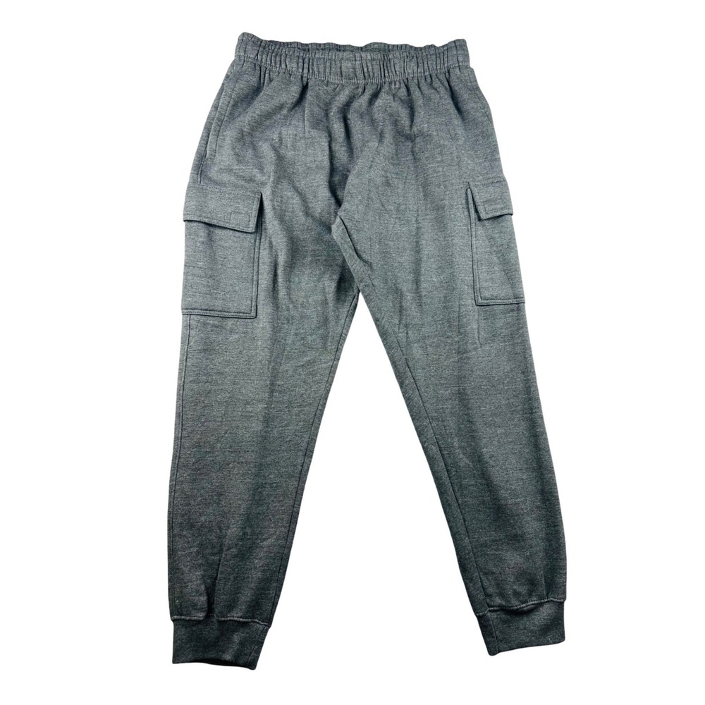 Spalding Joggers Sweatpants‎ Men L/G Gray Cargo Pockets Cuffed Cotton Athletic
